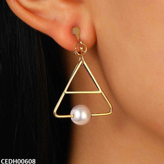 Double Triangle Drop Earrings