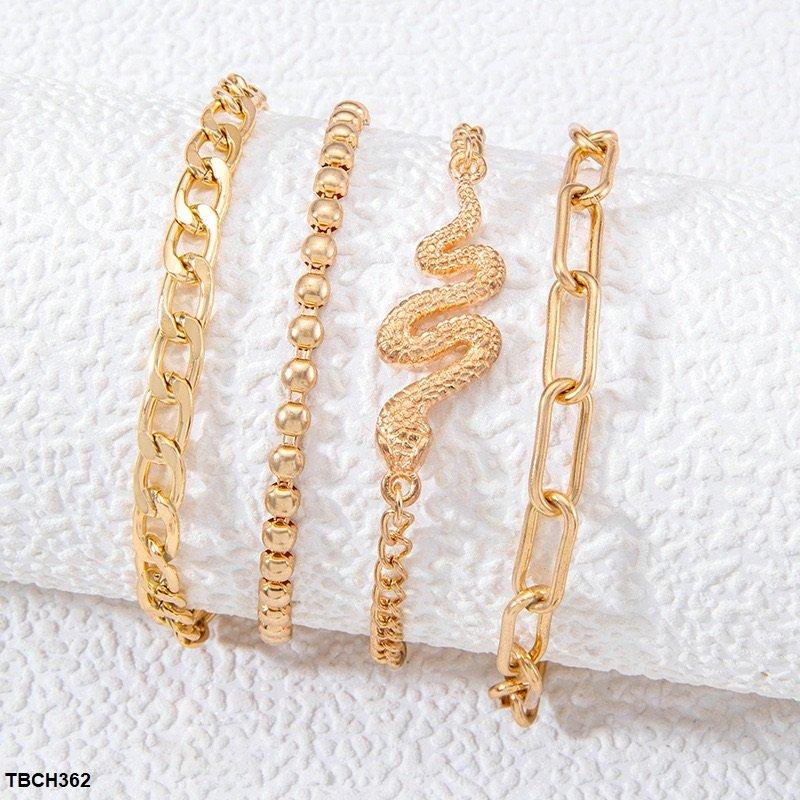 Snake 4 Chain Hand Bracelet