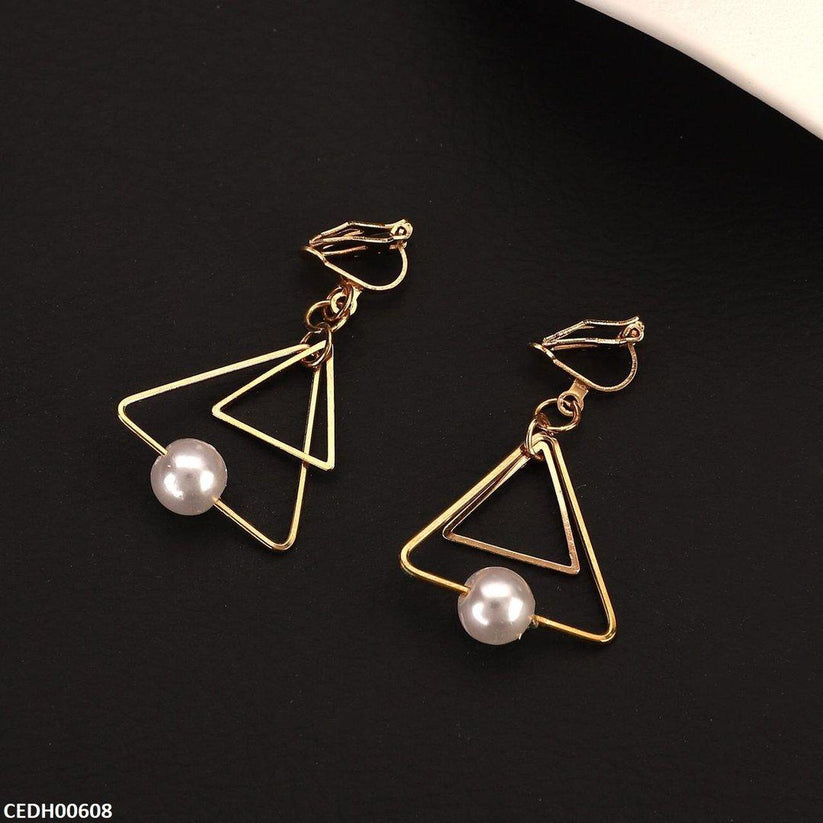 Double Triangle Drop Earrings