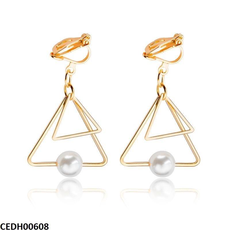 Double Triangle Drop Earrings