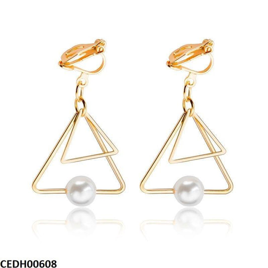 Double Triangle Drop Earrings