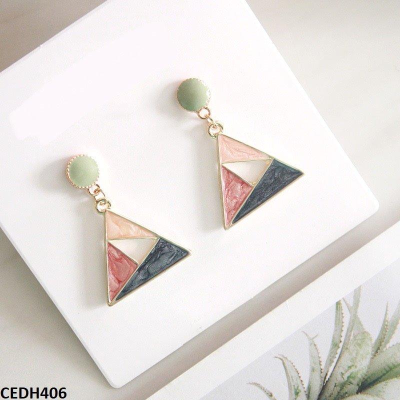 Painted Triangle Drop Earrings