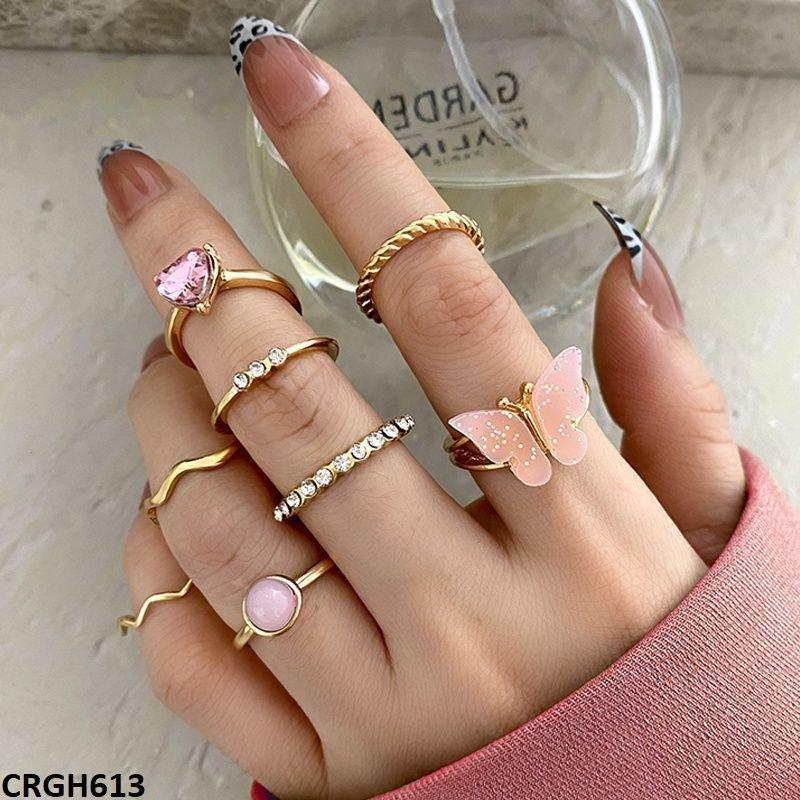 Heart/Butterfly 8 Midi Rings