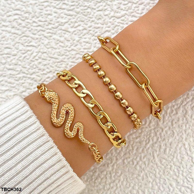 Snake 4 Chain Hand Bracelet