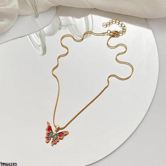 Multi Painted Butterfly Chain Pendant